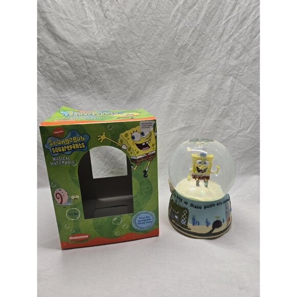 SpongeBob SquarePants Enesco 2003 Musical Snow Globe Theme Song Tested Working - Picture 7 of 17